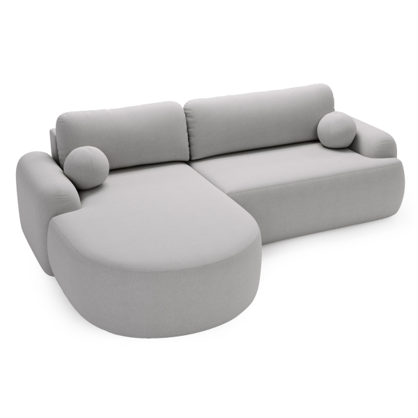 SZARY NAROŻNIK DO SALONU Z FUNKCJĄ SPANIA AGAT L I POJEMNIKIEM - Z GÓRY